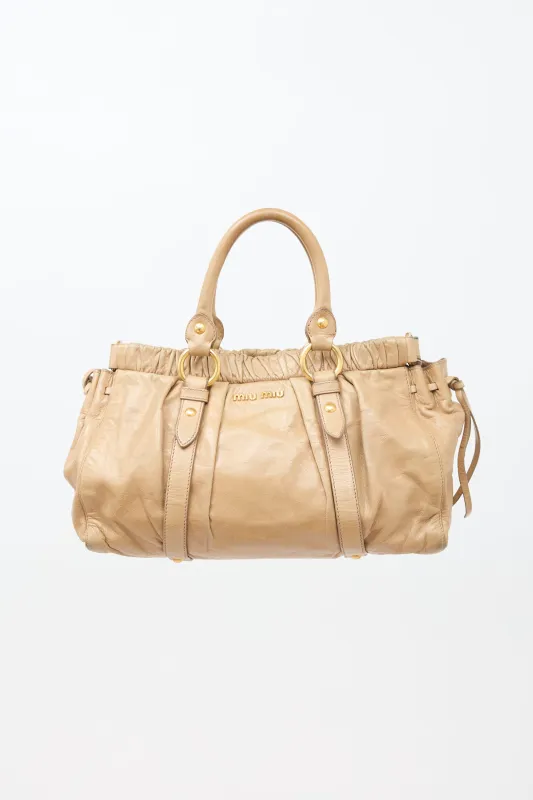 Leather Lux Two Way Bag made by Miu Miu