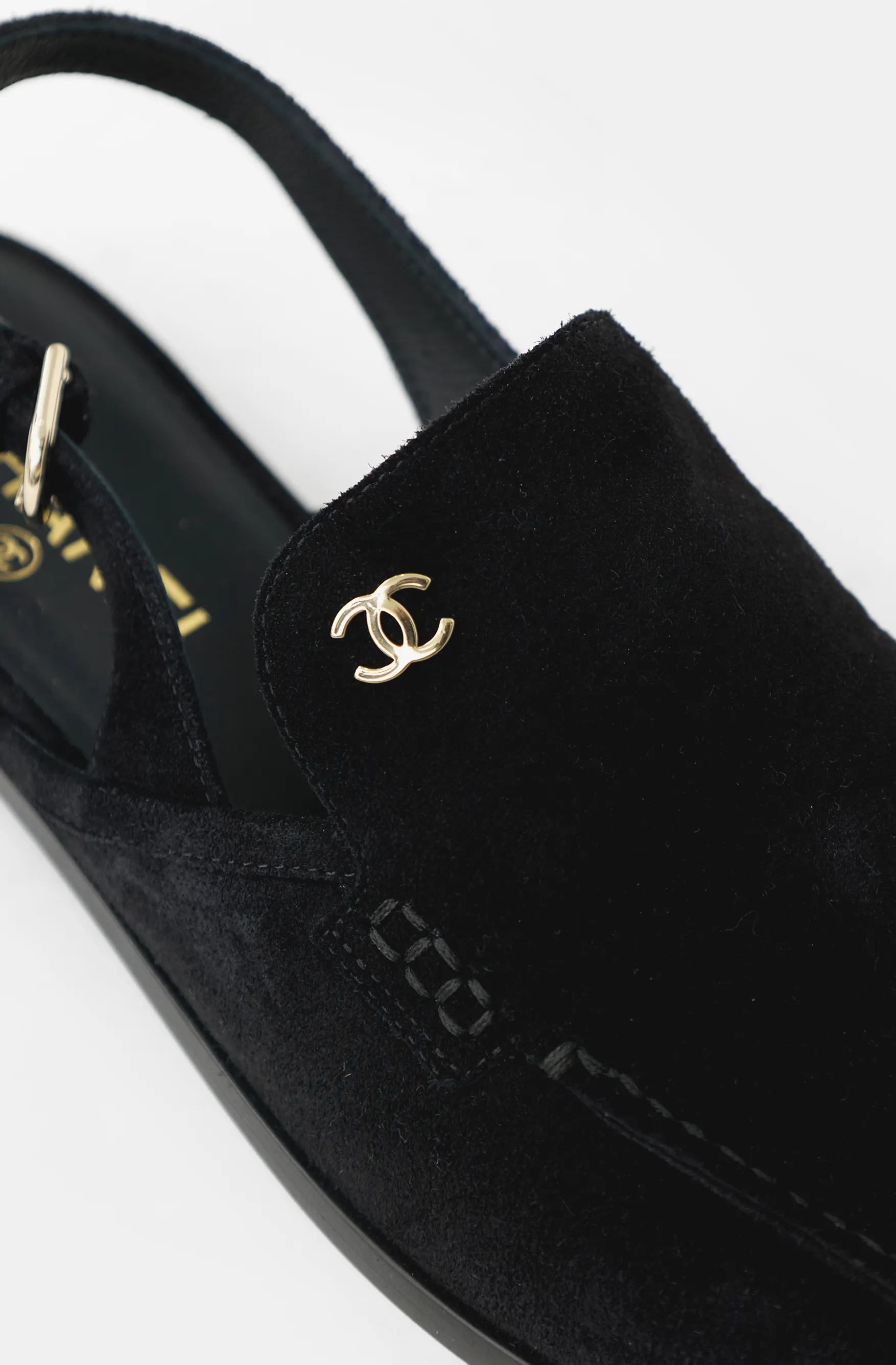 Suede CC Slingback Mule sold by VSP Consignment product image thumbnail 2