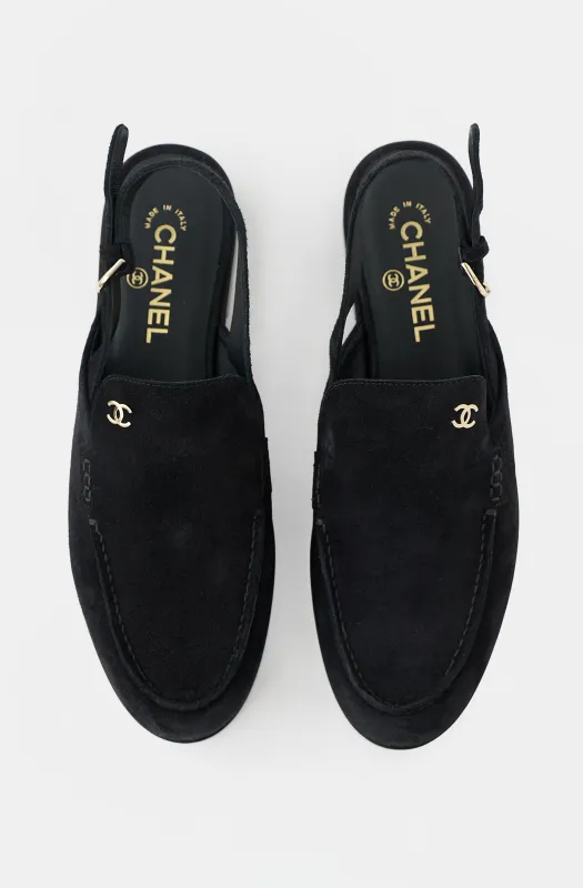 Suede CC Slingback Mule made by Chanel