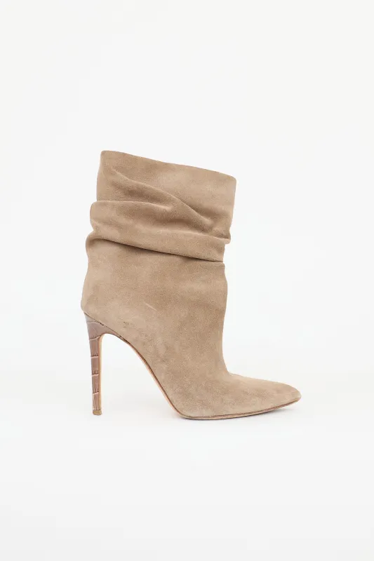 Suede Slouchy Ankle Boot made by Paris Texas
