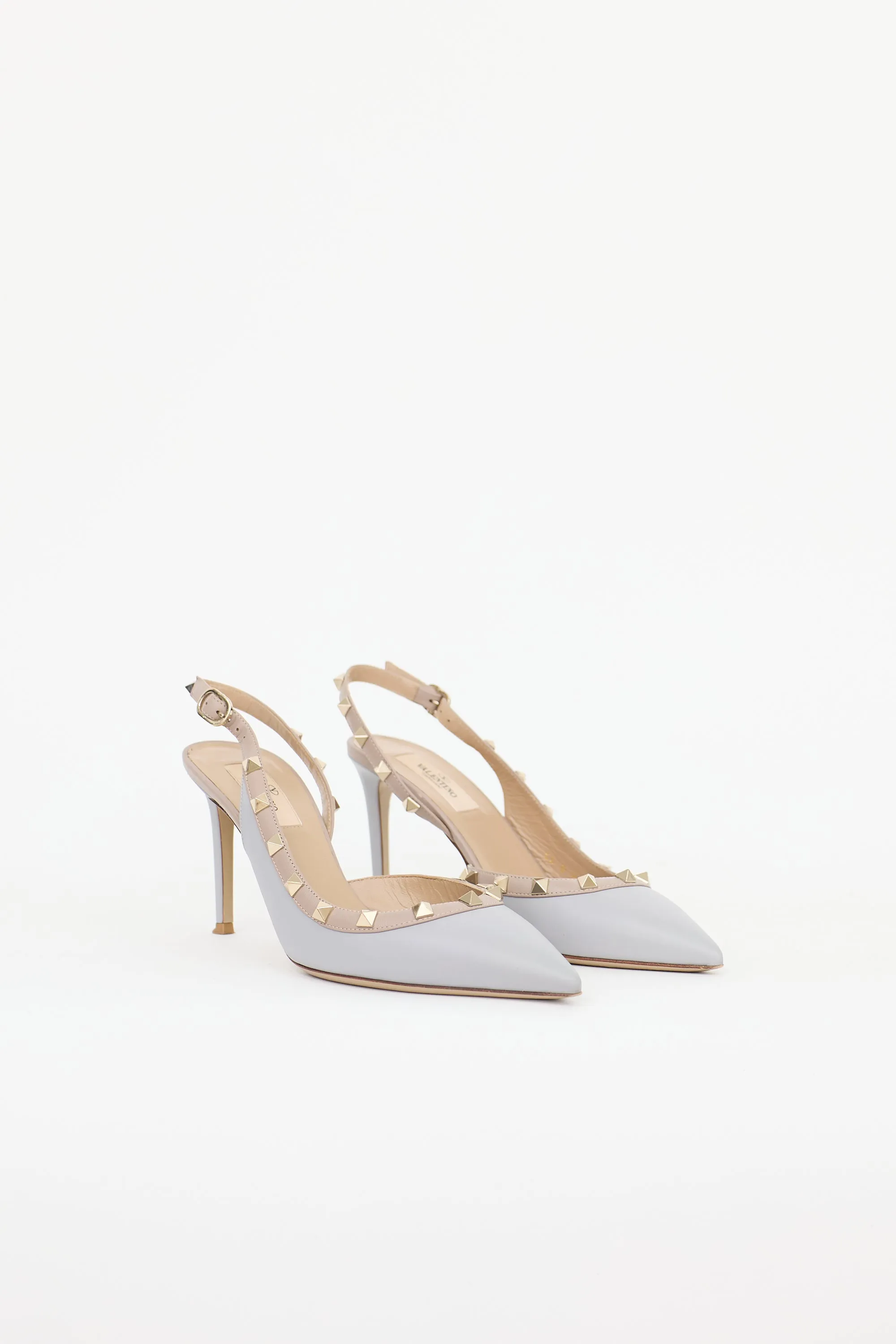 Leather Rockstud Slingback Pump sold by VSP Consignment product image thumbnail 2
