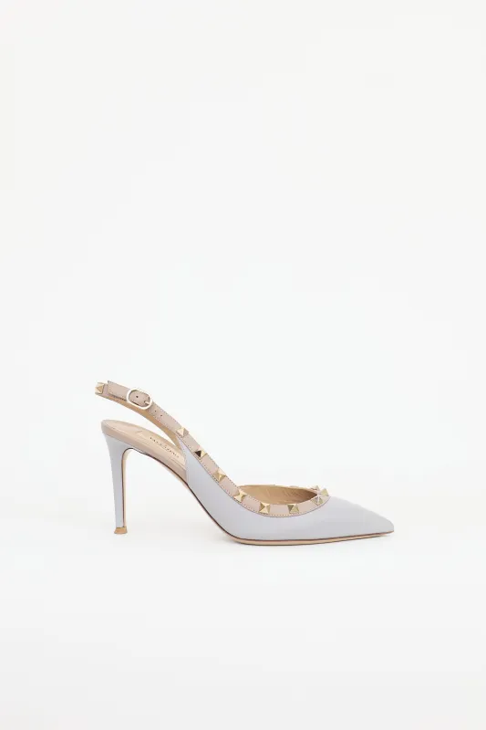 Leather Rockstud Slingback Pump made by Valentino