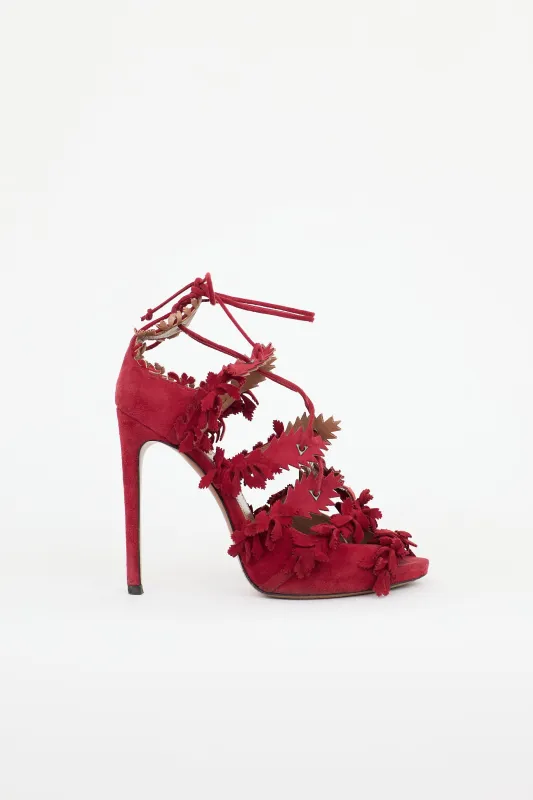Suede Applique Sandal made by Alaia