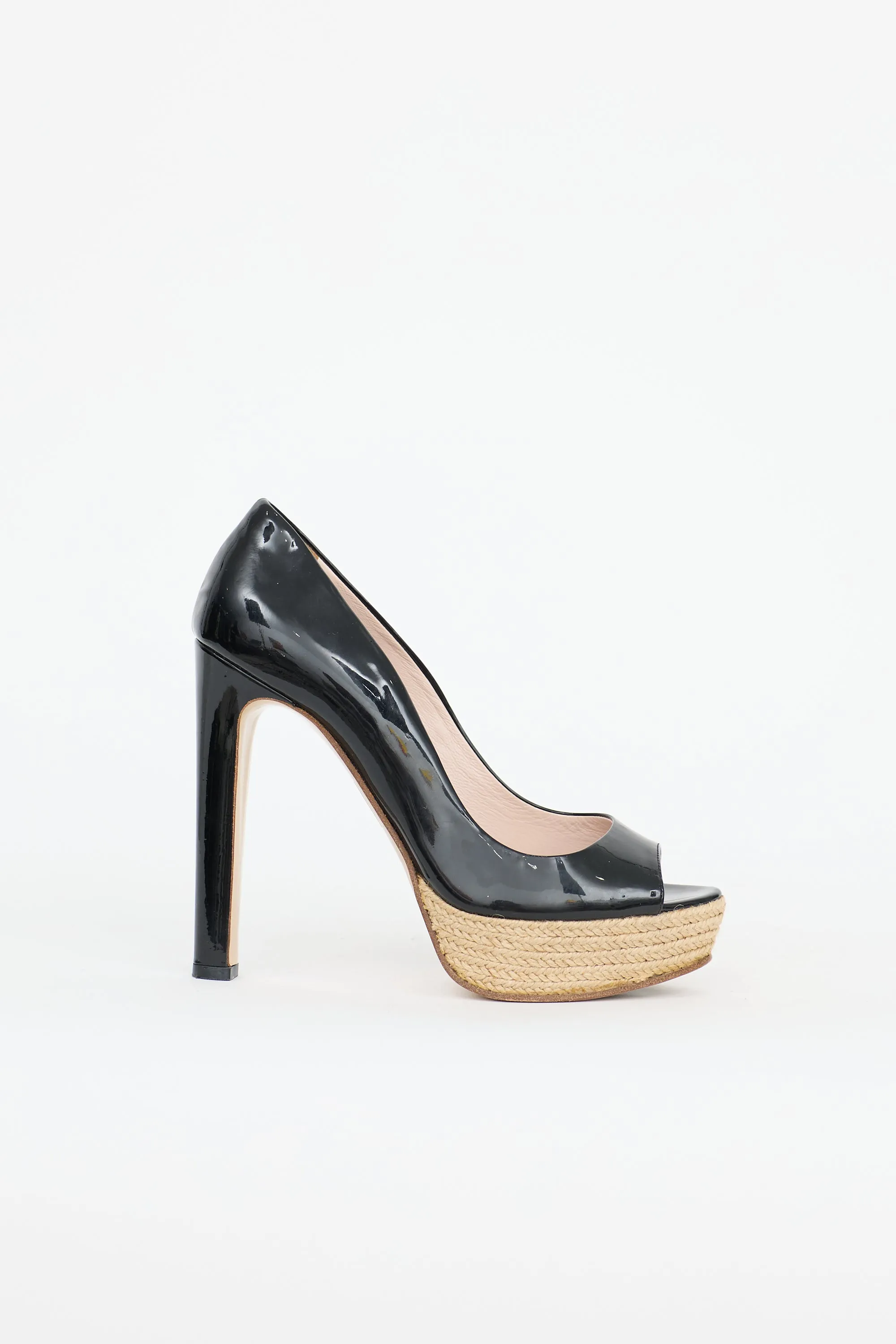 Patent & Jute Platform Pump sold by VSP Consignment