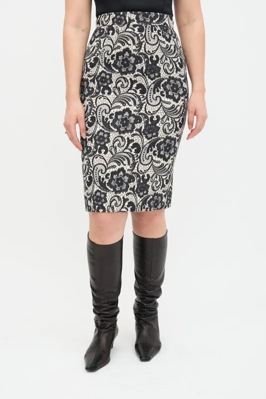 Wool Printed Pencil Skirt made by Dolce & Gabanna