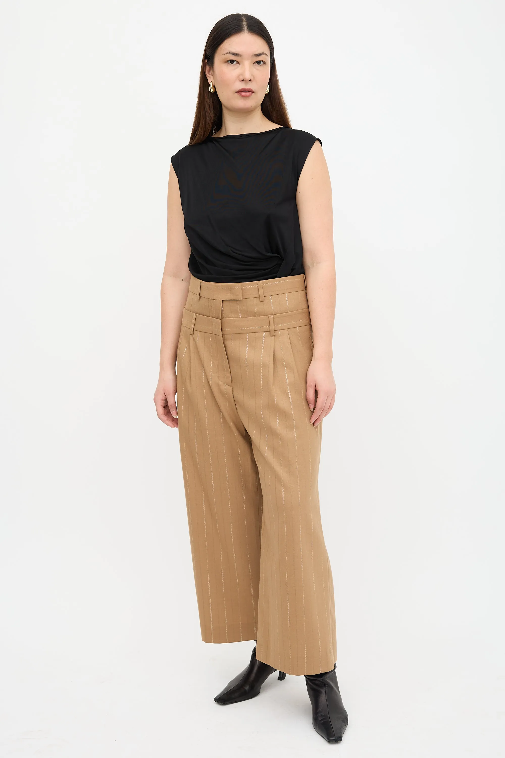 Double Waist Striped Trouser sold by VSP Consignment product image thumbnail 2