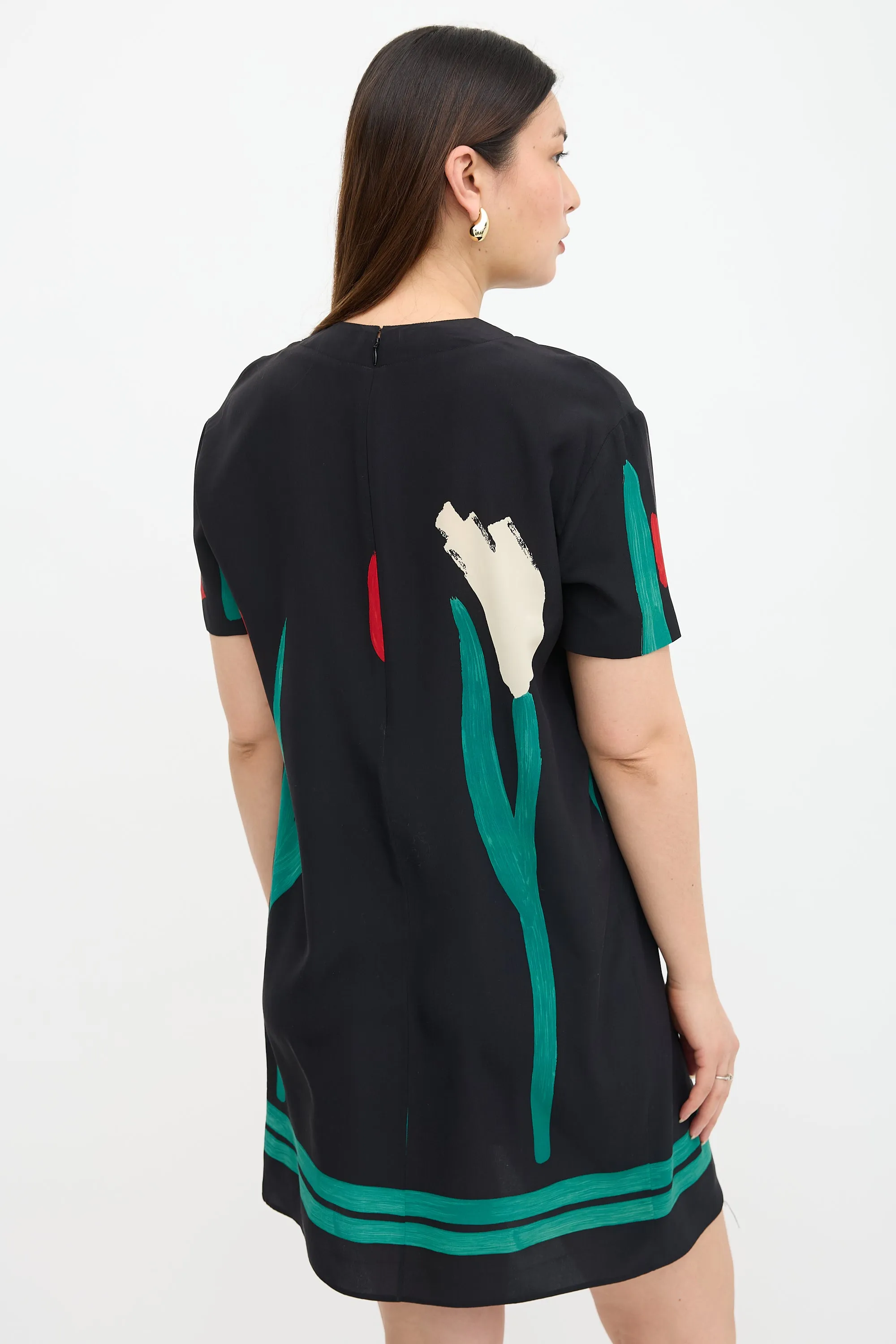 Silk Floral Shift Dress sold by VSP Consignment product image thumbnail 4