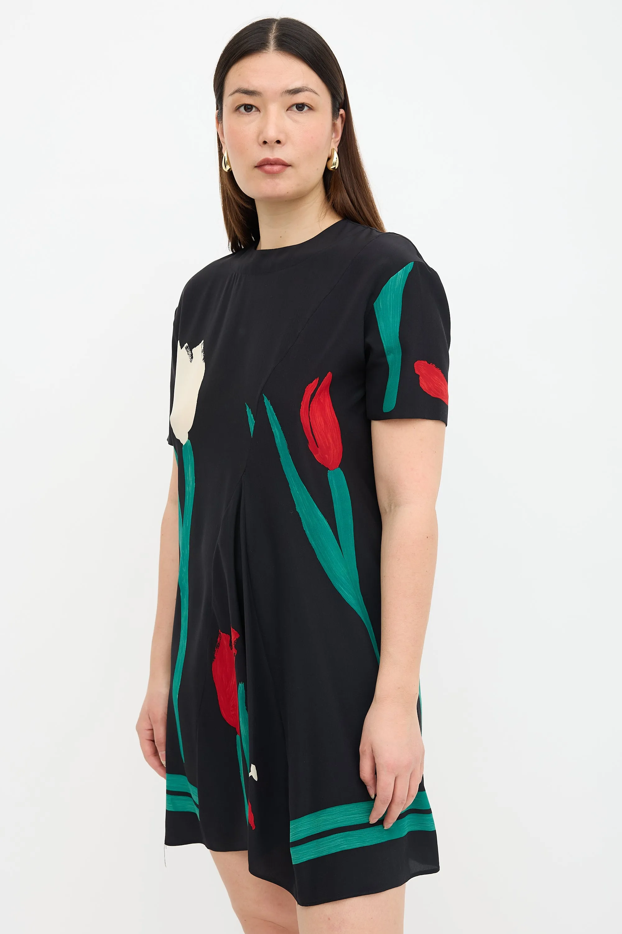 Silk Floral Shift Dress sold by VSP Consignment product image thumbnail 3
