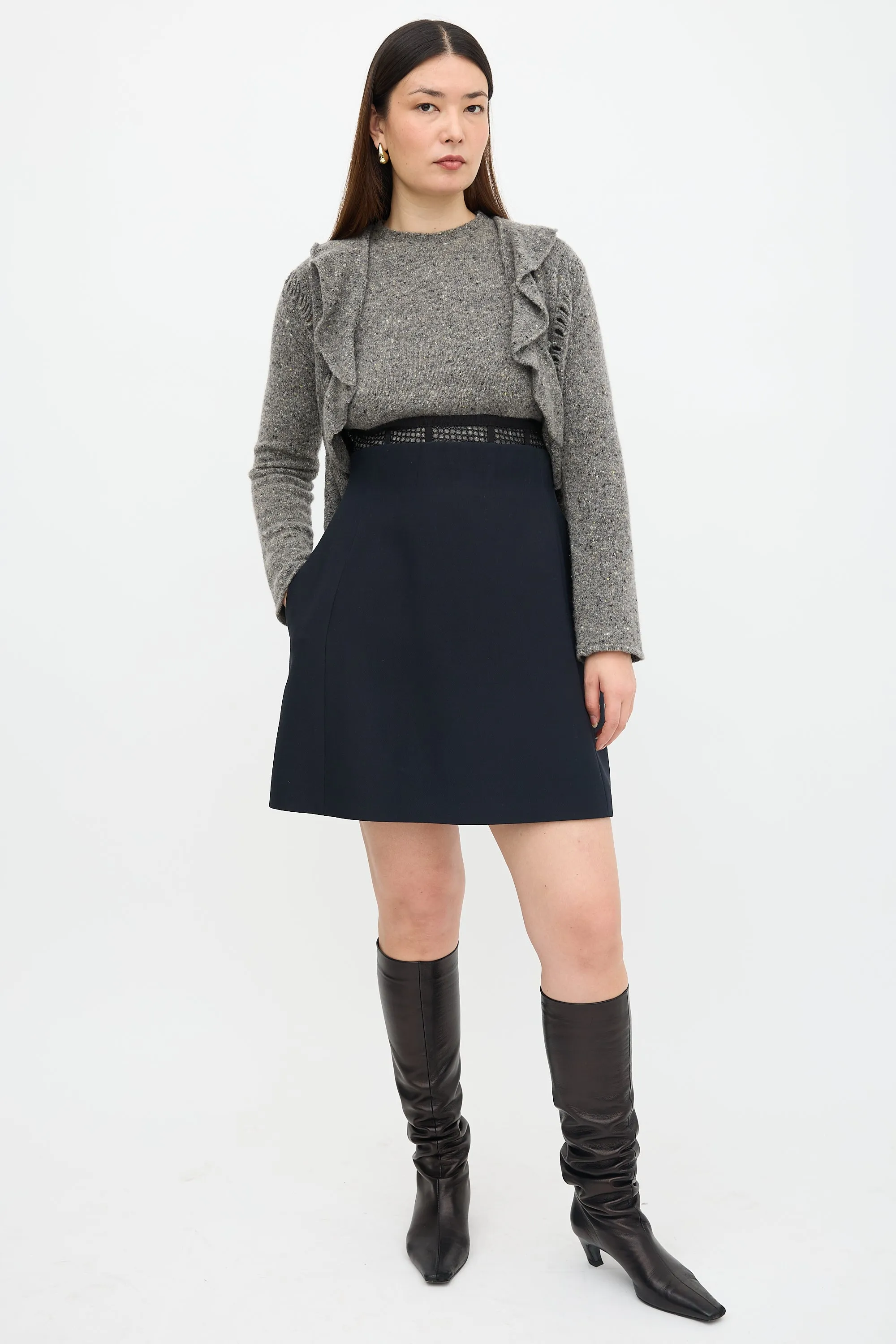 Wool & Silk Midi Skirt sold by VSP Consignment product image thumbnail 2