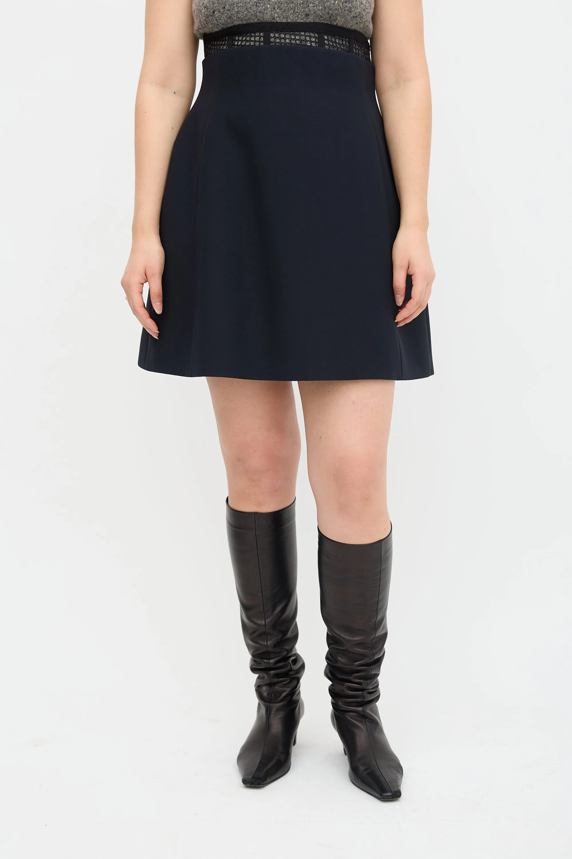 Wool & Silk Midi Skirt sold by VSP Consignment