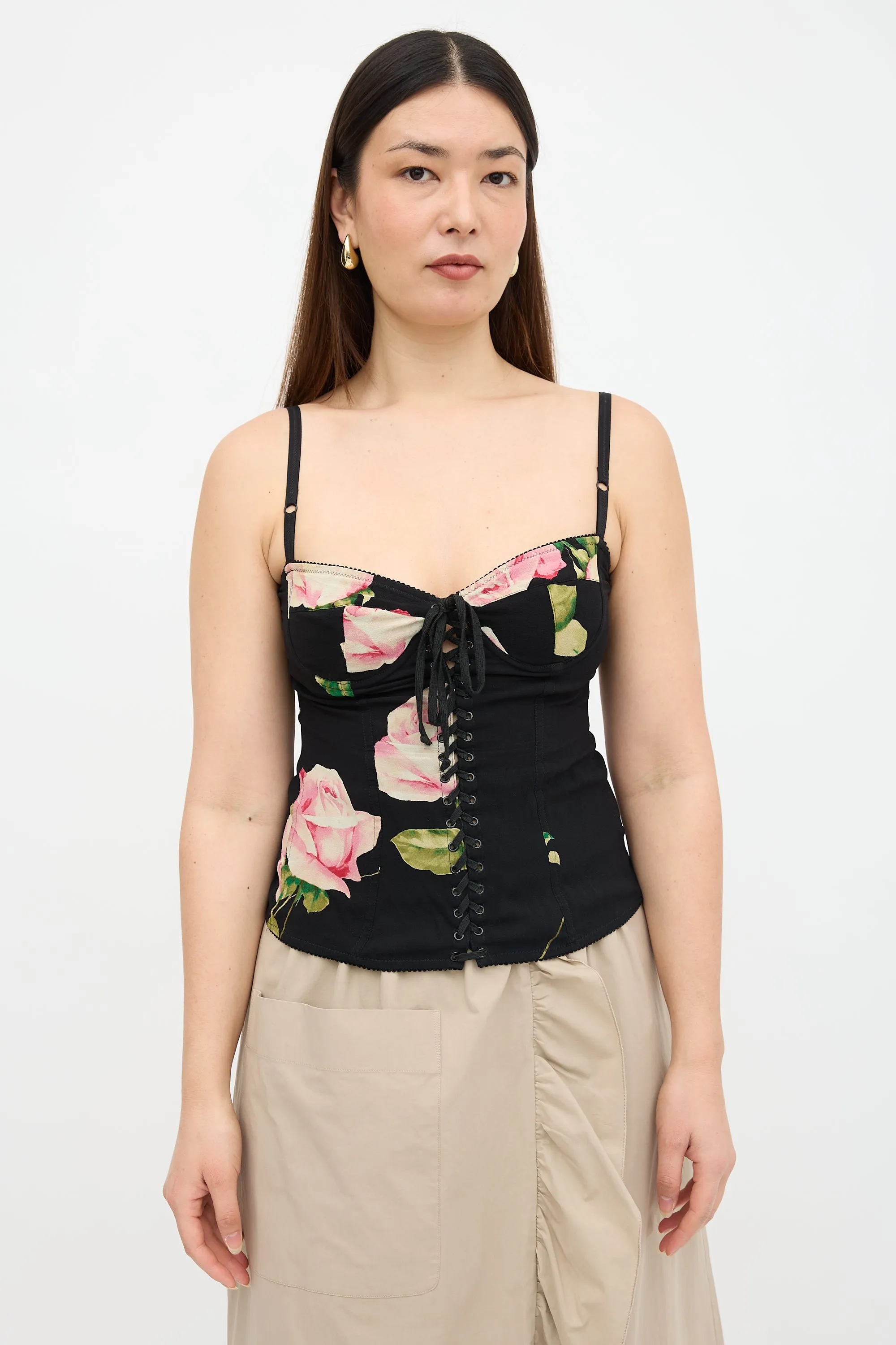 Crepe Floral Bustier Top sold by VSP Consignment