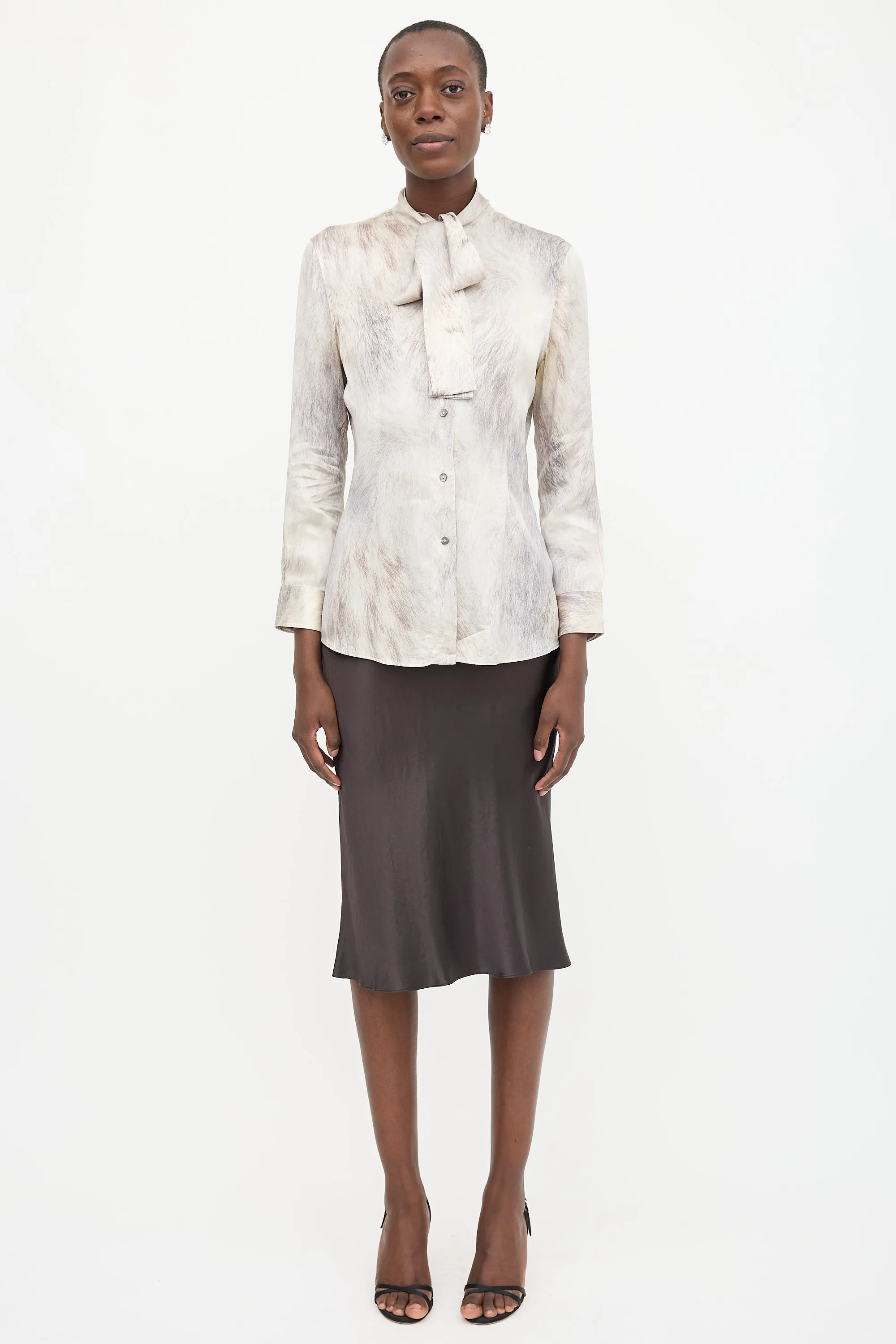 Silk Printed Neck Tie Blouse sold by VSP Consignment product image thumbnail 2