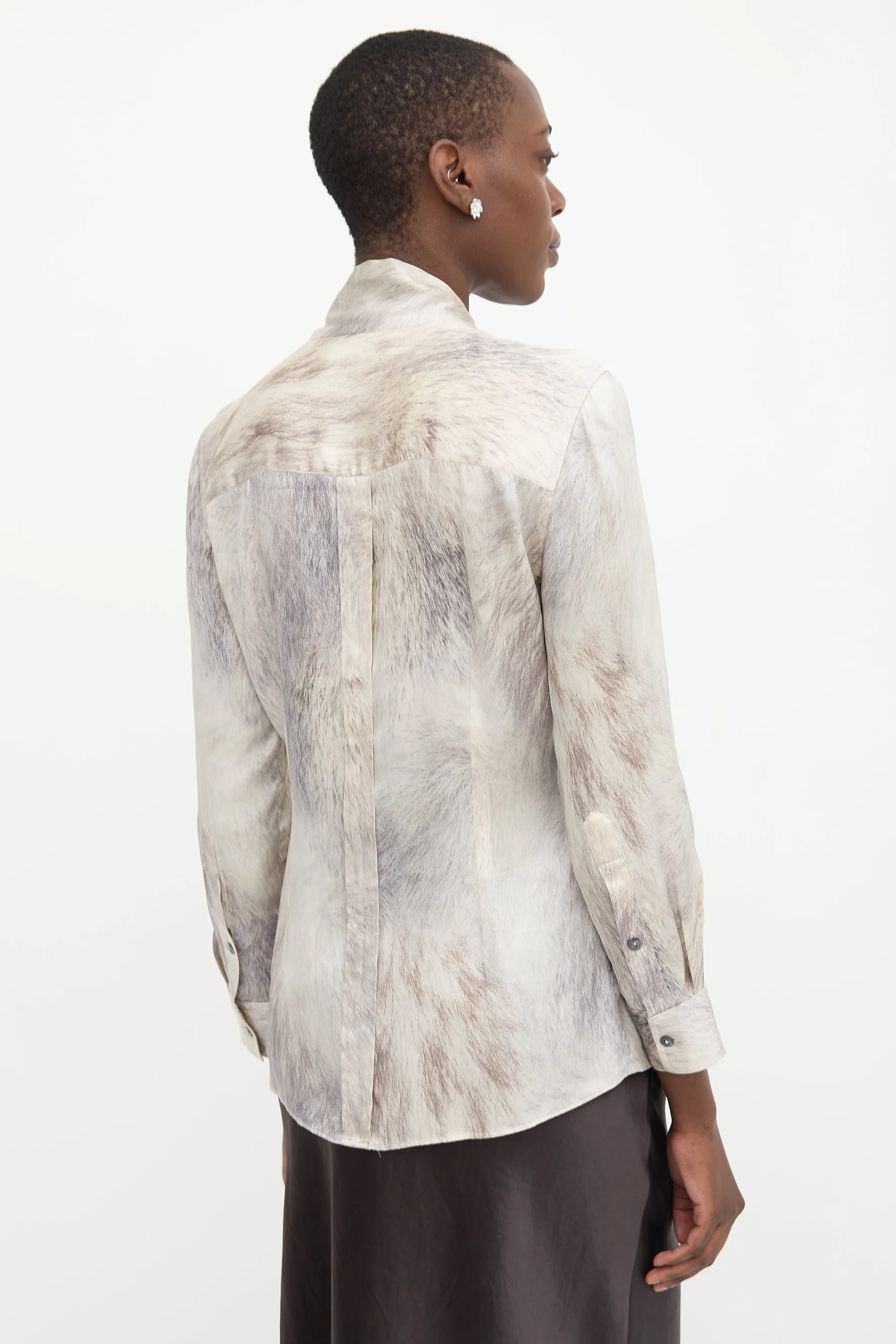 Silk Printed Neck Tie Blouse sold by VSP Consignment product image thumbnail 4