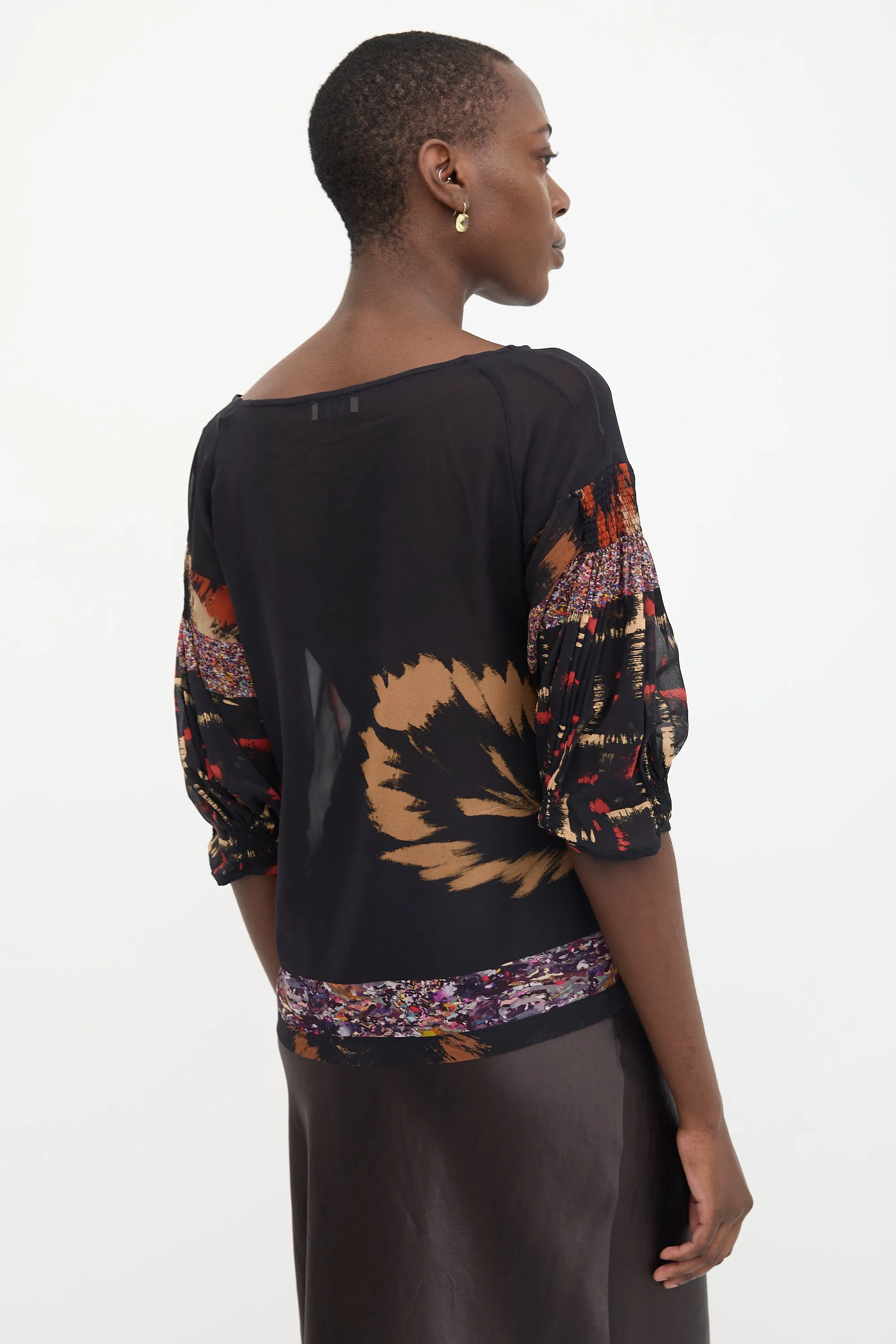 Silk Printed Blouse sold by VSP Consignment product image thumbnail 4