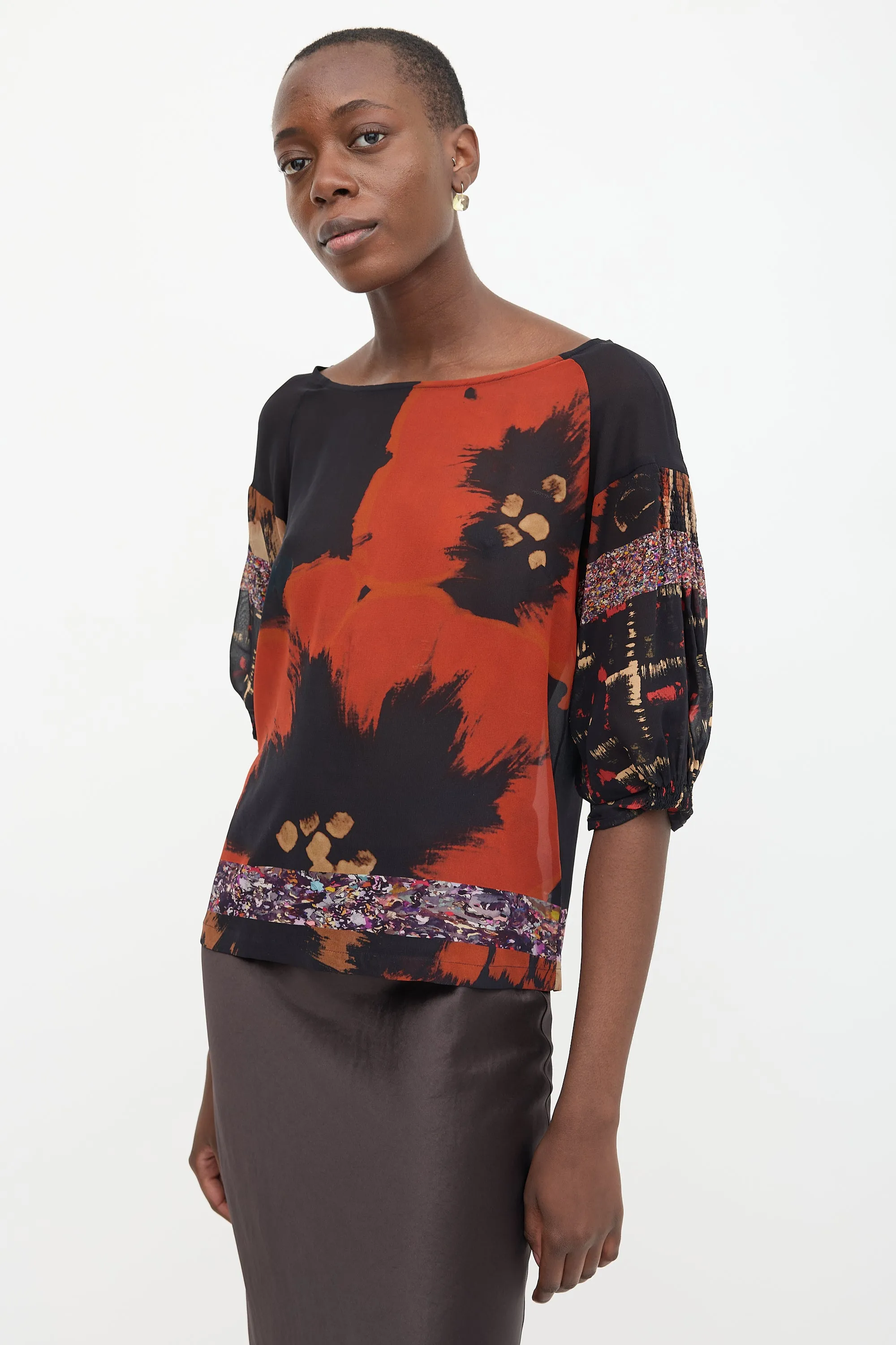 Silk Printed Blouse sold by VSP Consignment product image thumbnail 3