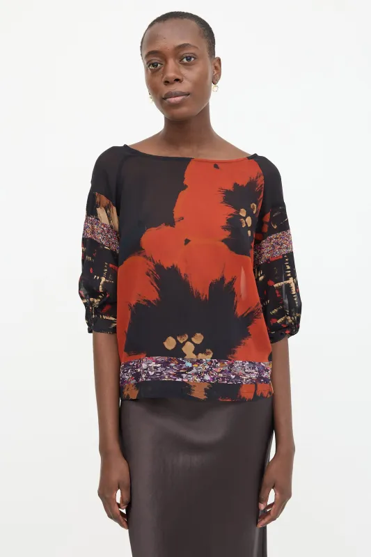 Silk Printed Blouse made by Dries Van Noten