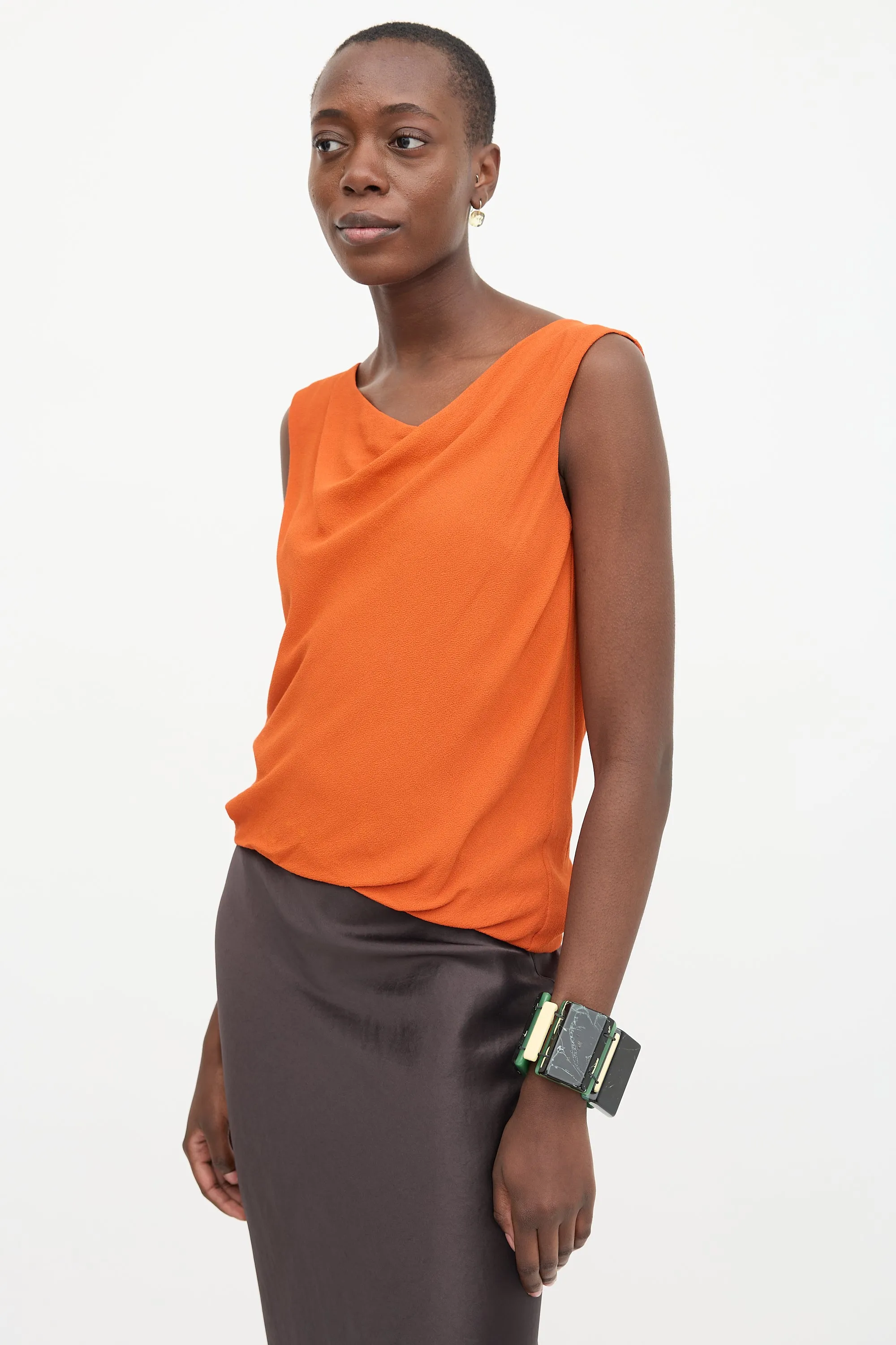Crepe Cowl Neck Blouse sold by VSP Consignment product image thumbnail 3