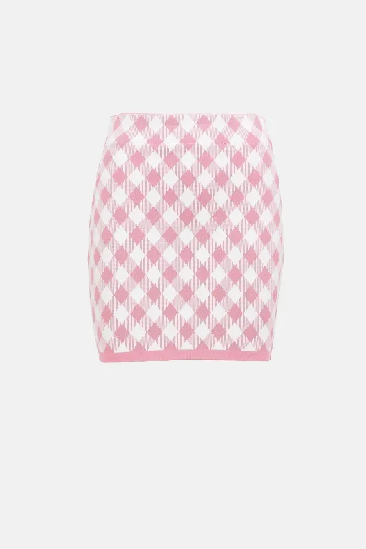 Knit Checkered Mini Skirt made by Balmain