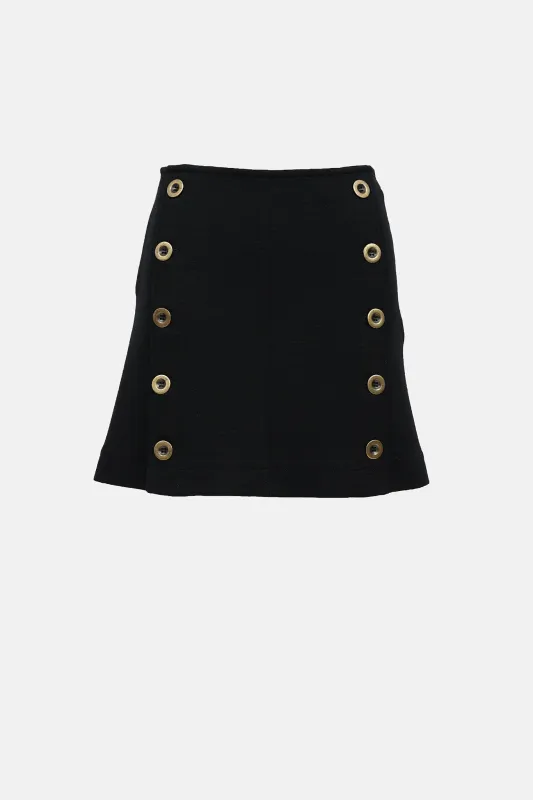 Wool Buttoned Knit Skirt made by Chloe