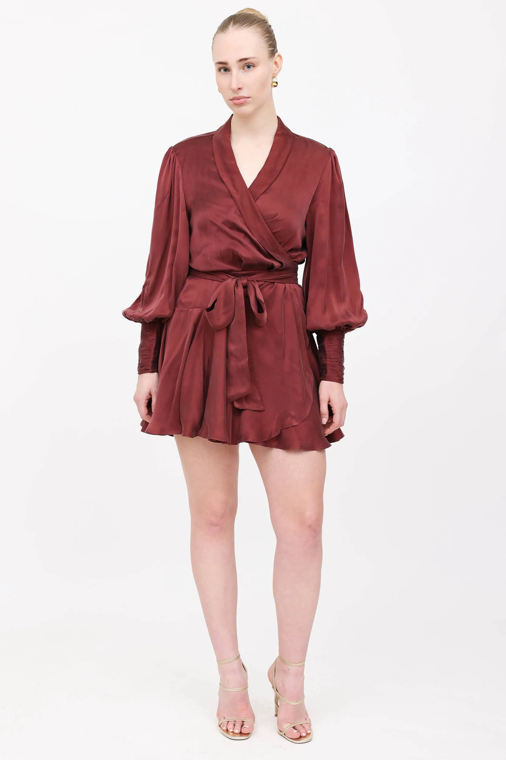 Silk Ruffled Wrap Dress sold by VSP Consignment product image thumbnail 5