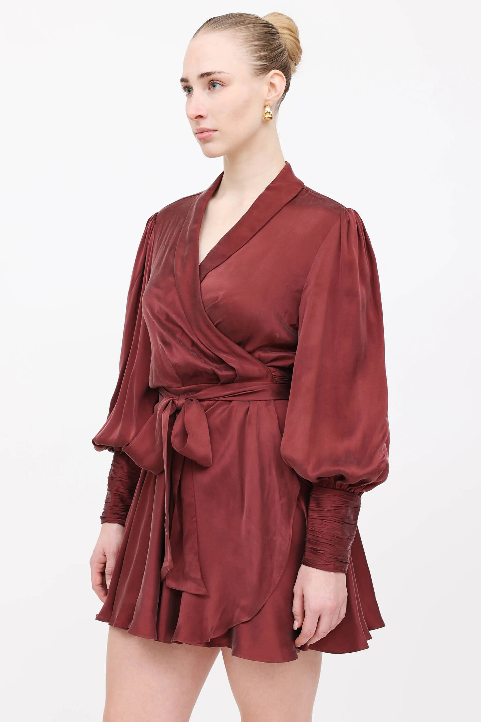 Silk Ruffled Wrap Dress sold by VSP Consignment product image thumbnail 3