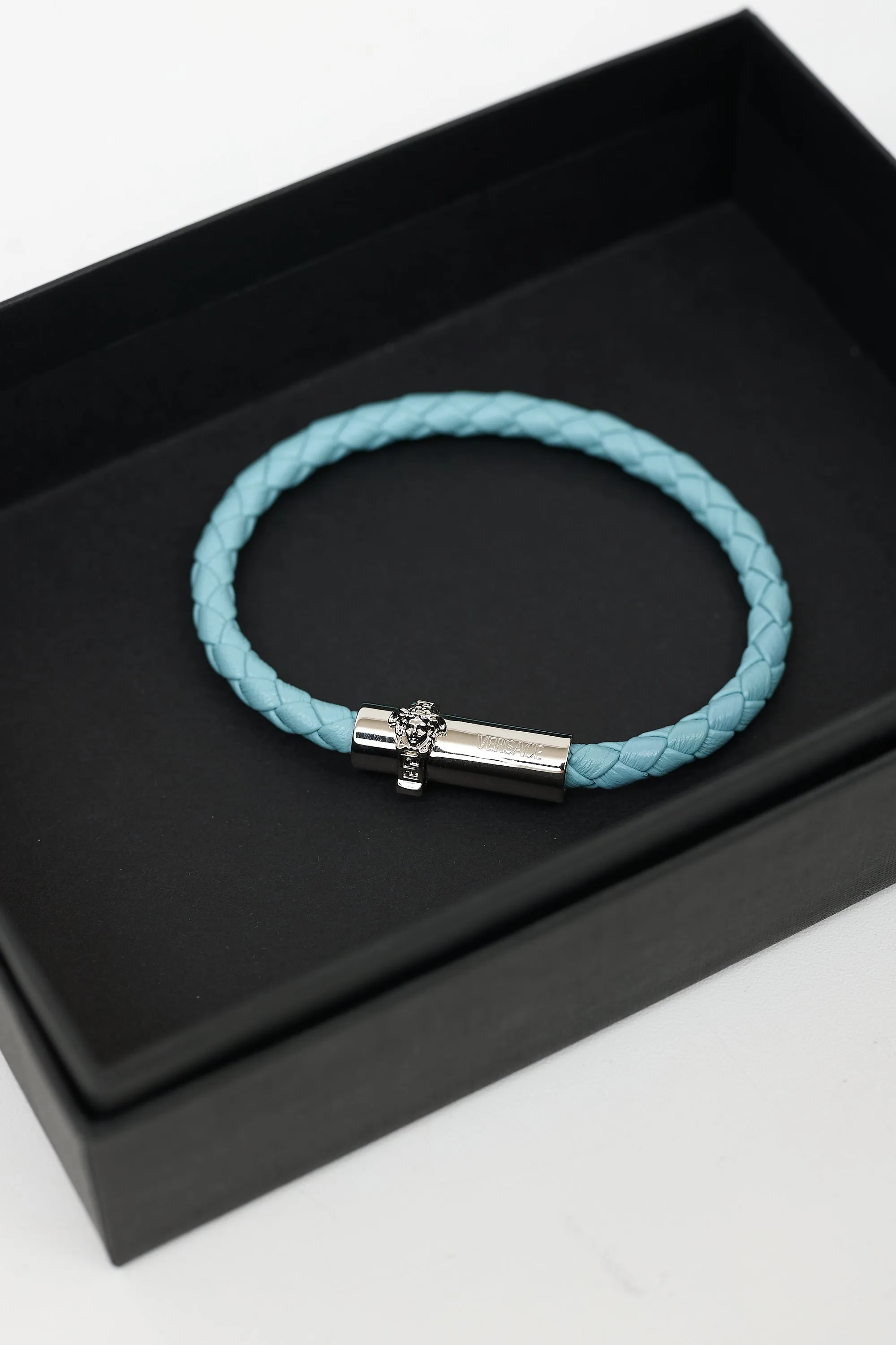 Braided Leather & Medusa Head Clasp Bracelet sold by VSP Consignment product image thumbnail 2
