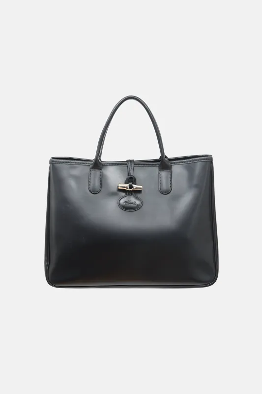 Leather Le Roseau L Tote Bag made by Longchamp