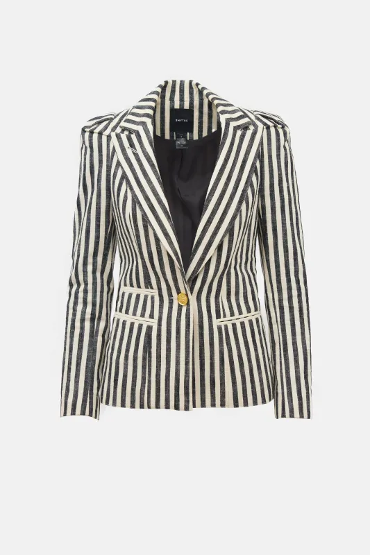 Striped Three Pocket Blazer made by Smythe
