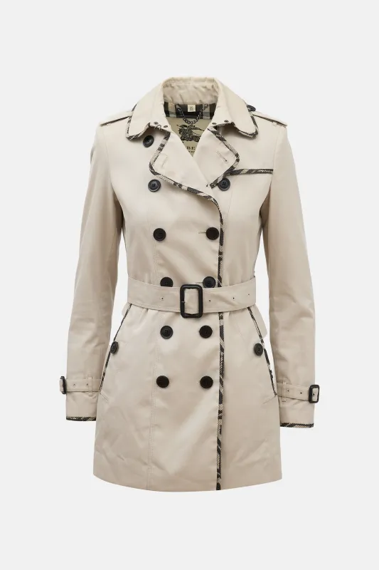 Check Trimmed Trench Coat made by Burberry