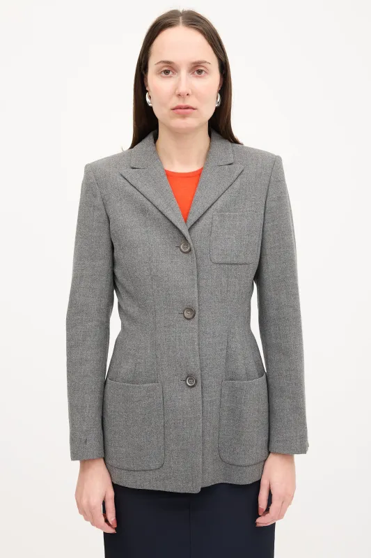 Wool Peak Collar Blazer made by Jil Sander