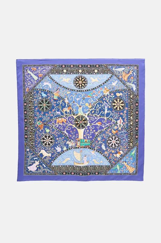 Silk Peuple Du Vent 90 Scarf made by Hermes