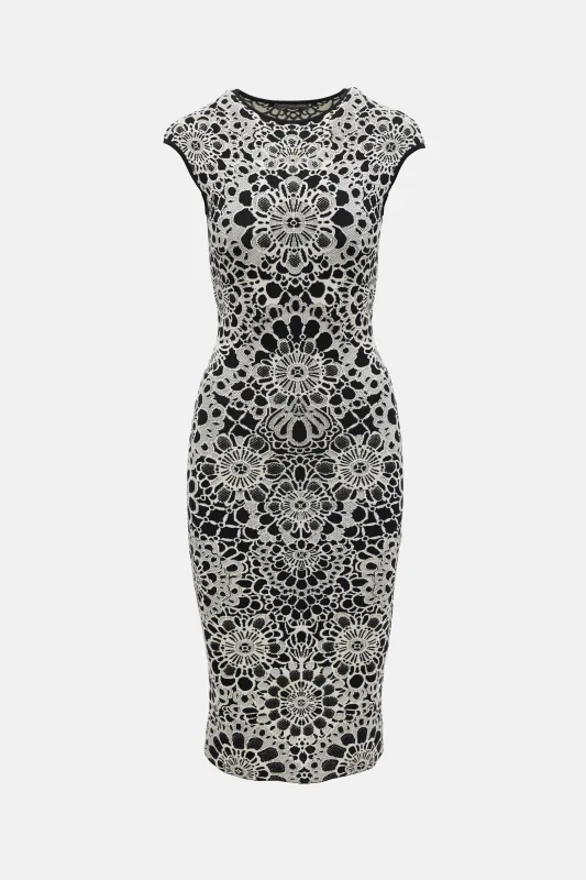 Silk & Wool Knit Jacquard Dress made by Alexander McQueen