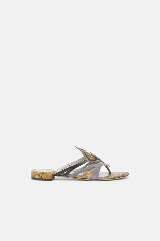 SS 2008 Leather & Suede Sandal made by Miu Miu