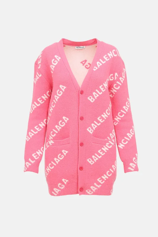 Knit Logo Inarsia Cardigan made by Balenciaga