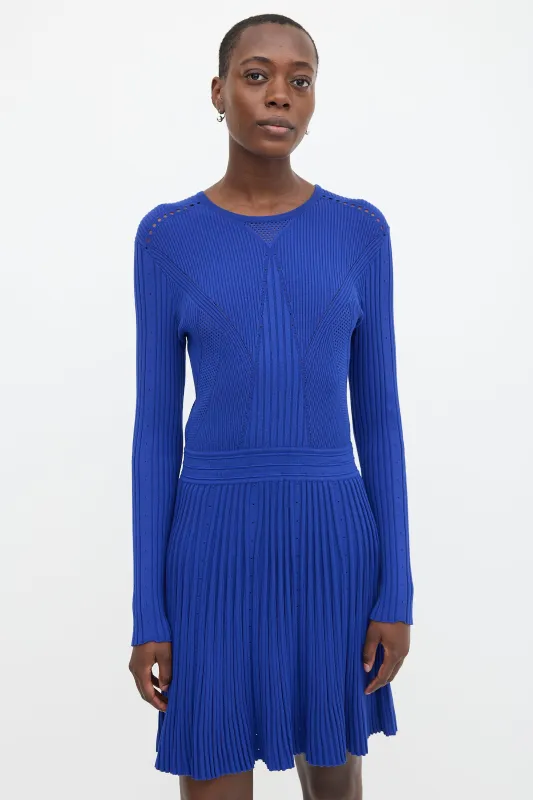 Ribbed Knit Flare Dress made by Versace