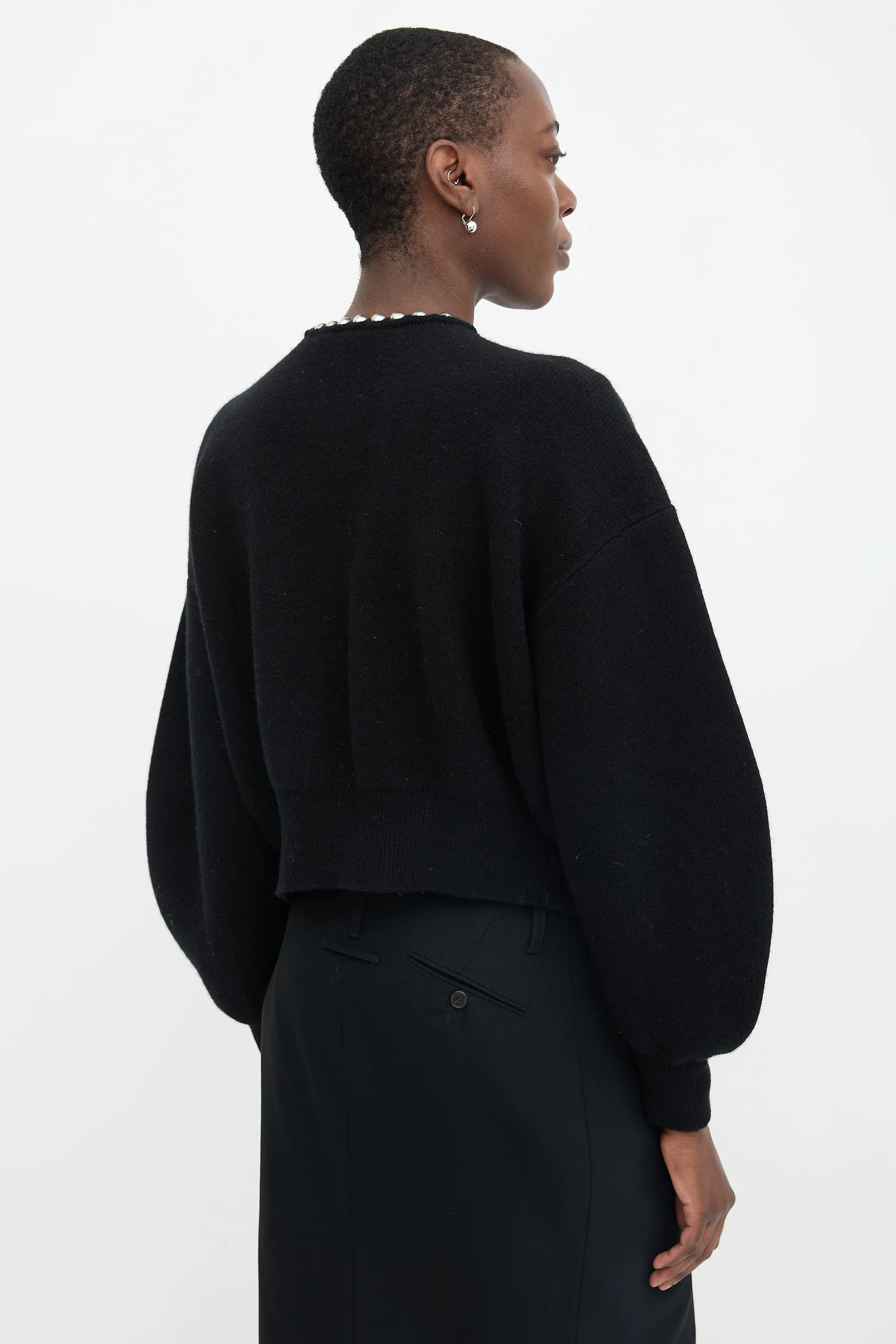 Wool Pearl Embellished Cardigan sold by VSP Consignment product image thumbnail 4