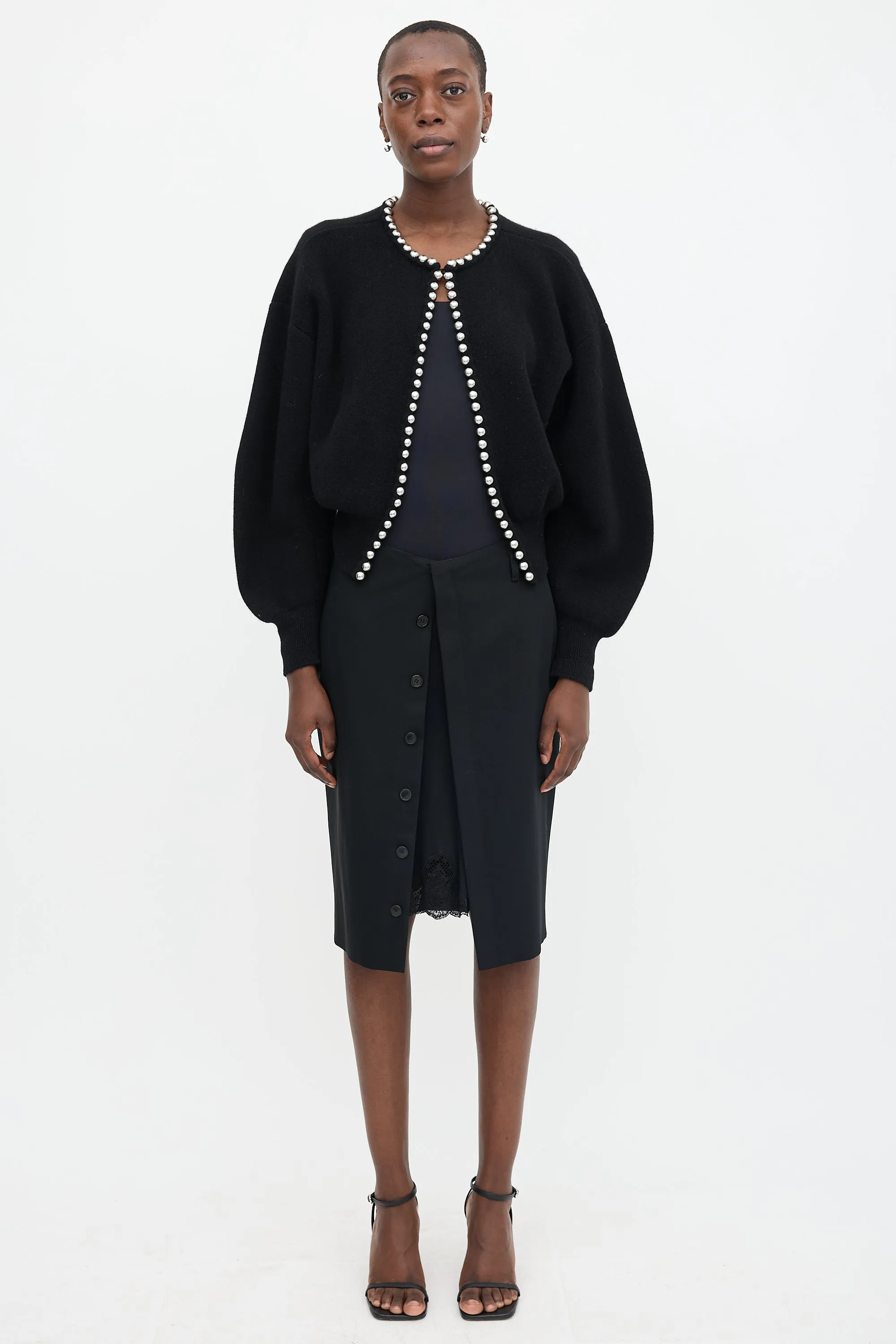 Wool Pearl Embellished Cardigan sold by VSP Consignment product image thumbnail 2