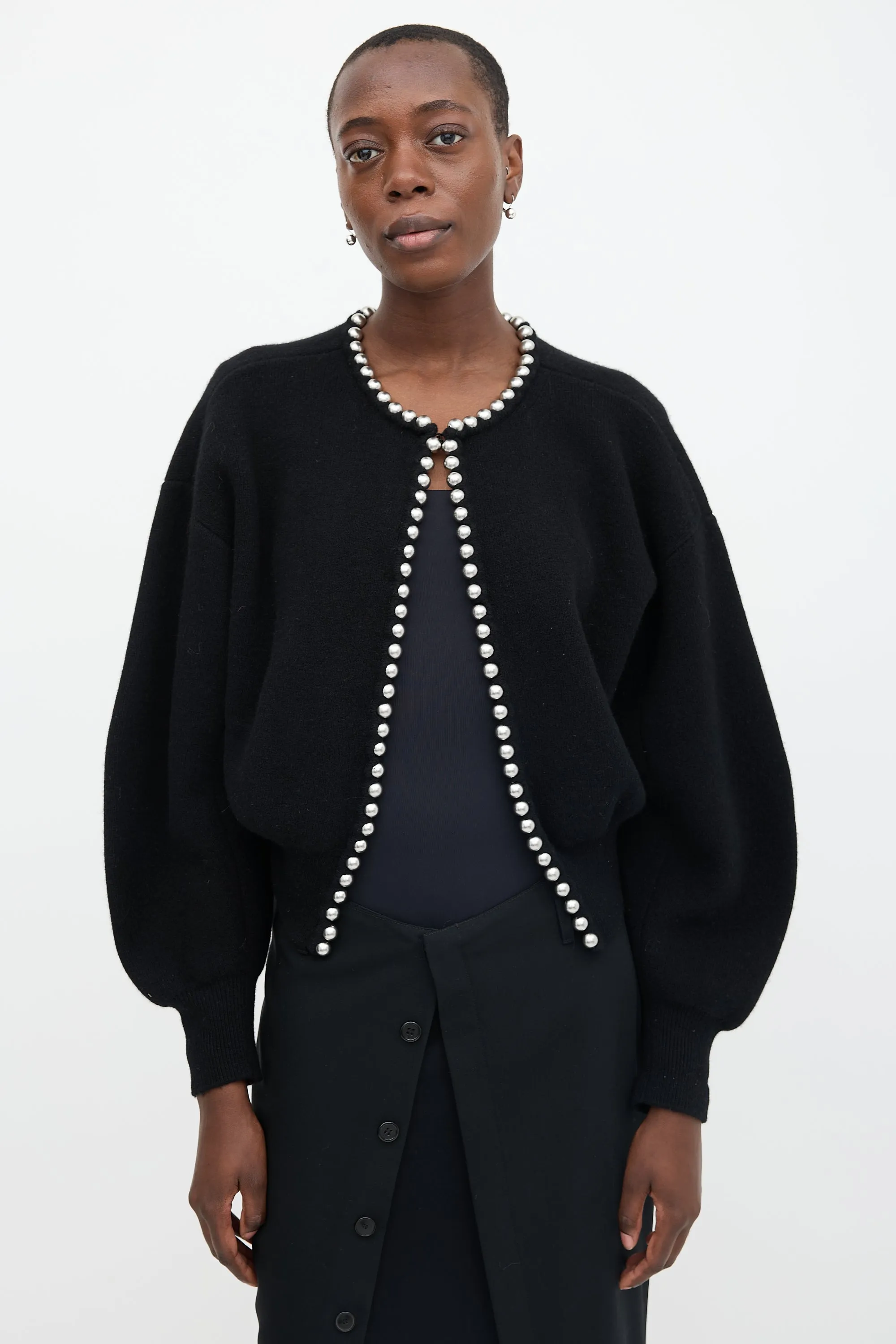 Wool Pearl Embellished Cardigan sold by VSP Consignment