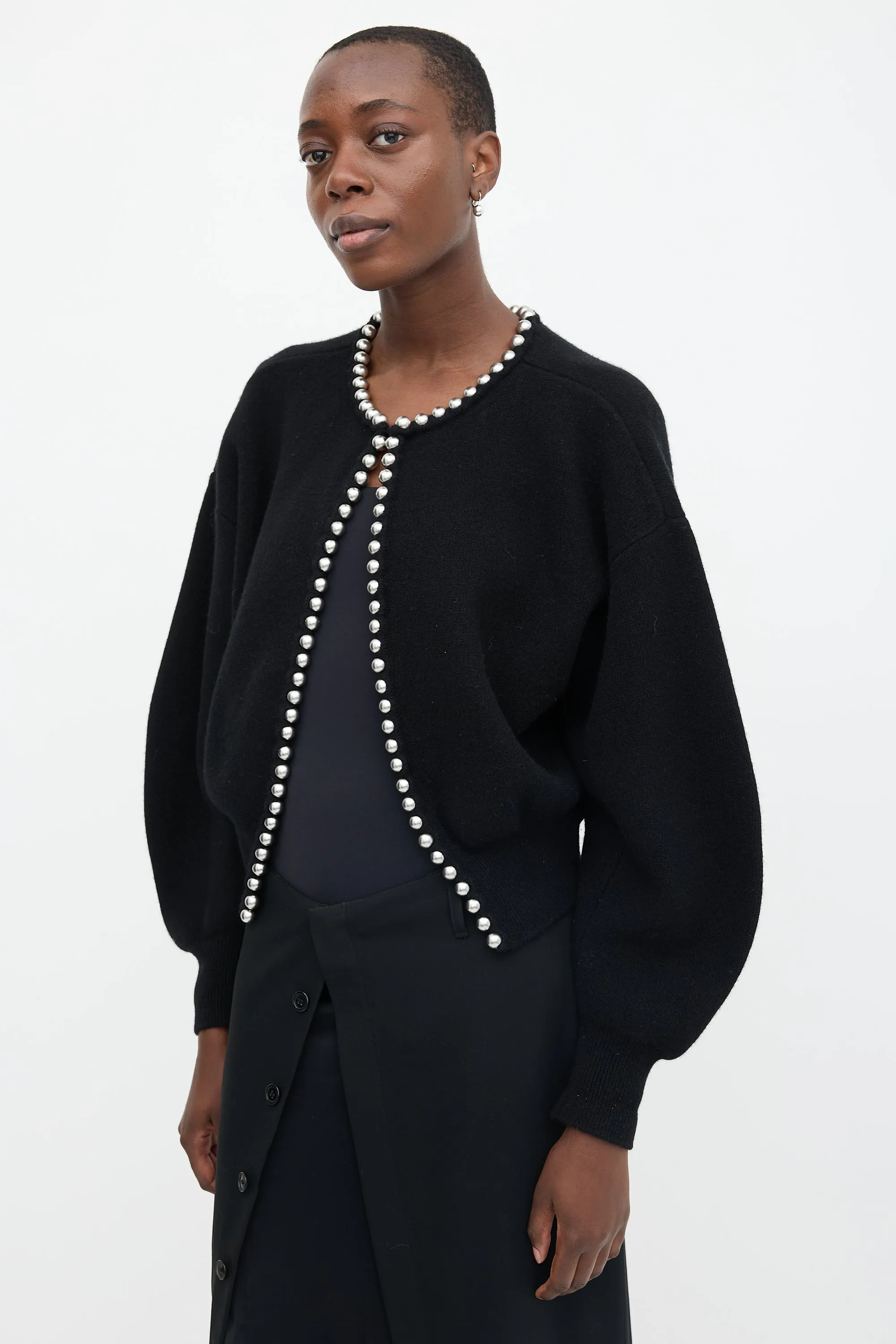 Wool Pearl Embellished Cardigan sold by VSP Consignment product image thumbnail 3