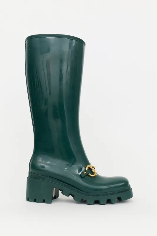 Rubber Embellished Rain Boot made by Gucci
