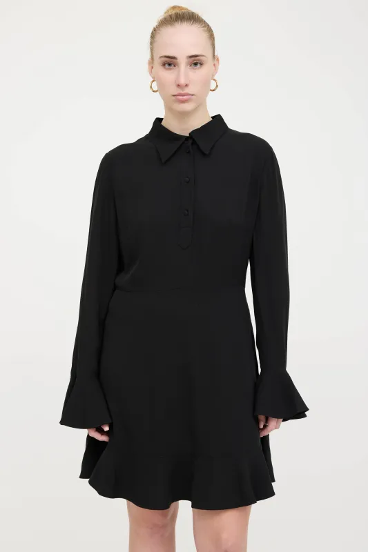 Silk Ruffle Trim Dress made by Valentino