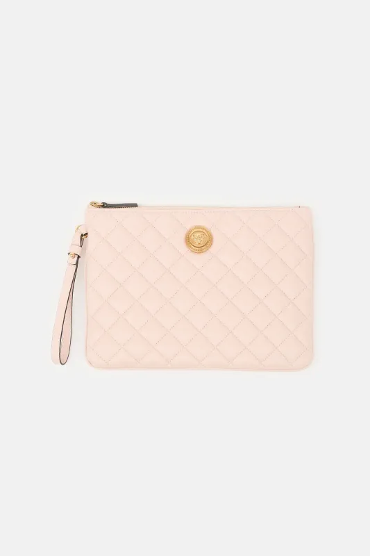 Quilted Leather Medusa Pouch made by Versace