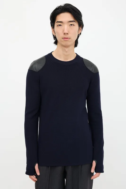 FW 2015 Leather Panel Sweater made by Maison Margiela