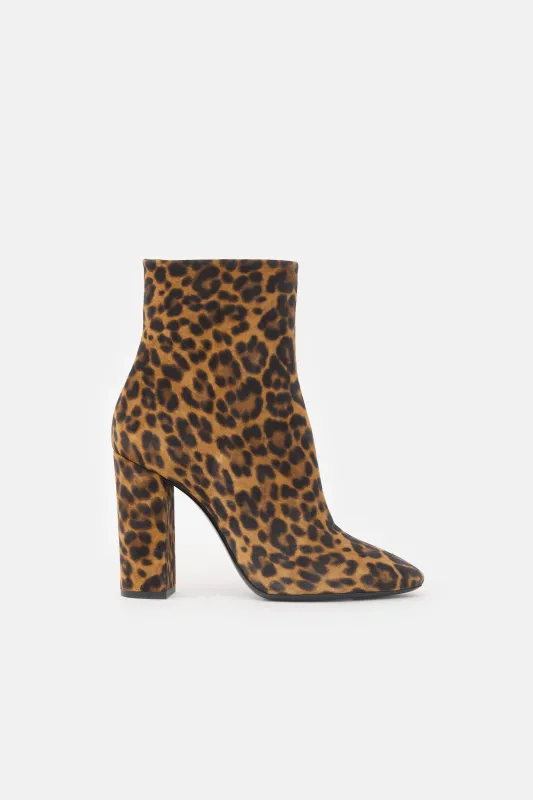 Printed Suede Lou Ankle Boot made by Yves Saint Laurent