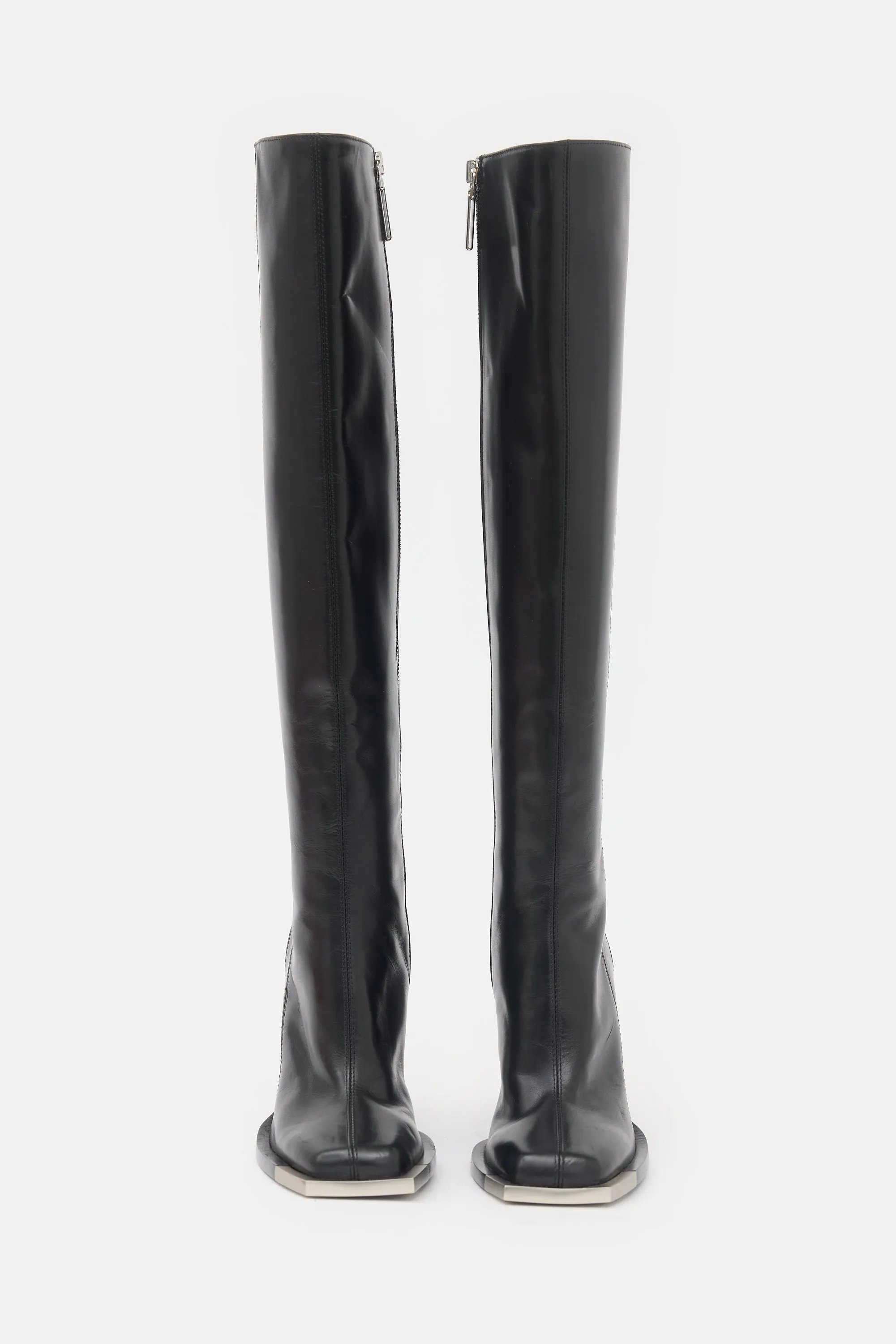 Leather Metal Tip Knee Boot sold by VSP Consignment product image thumbnail 3