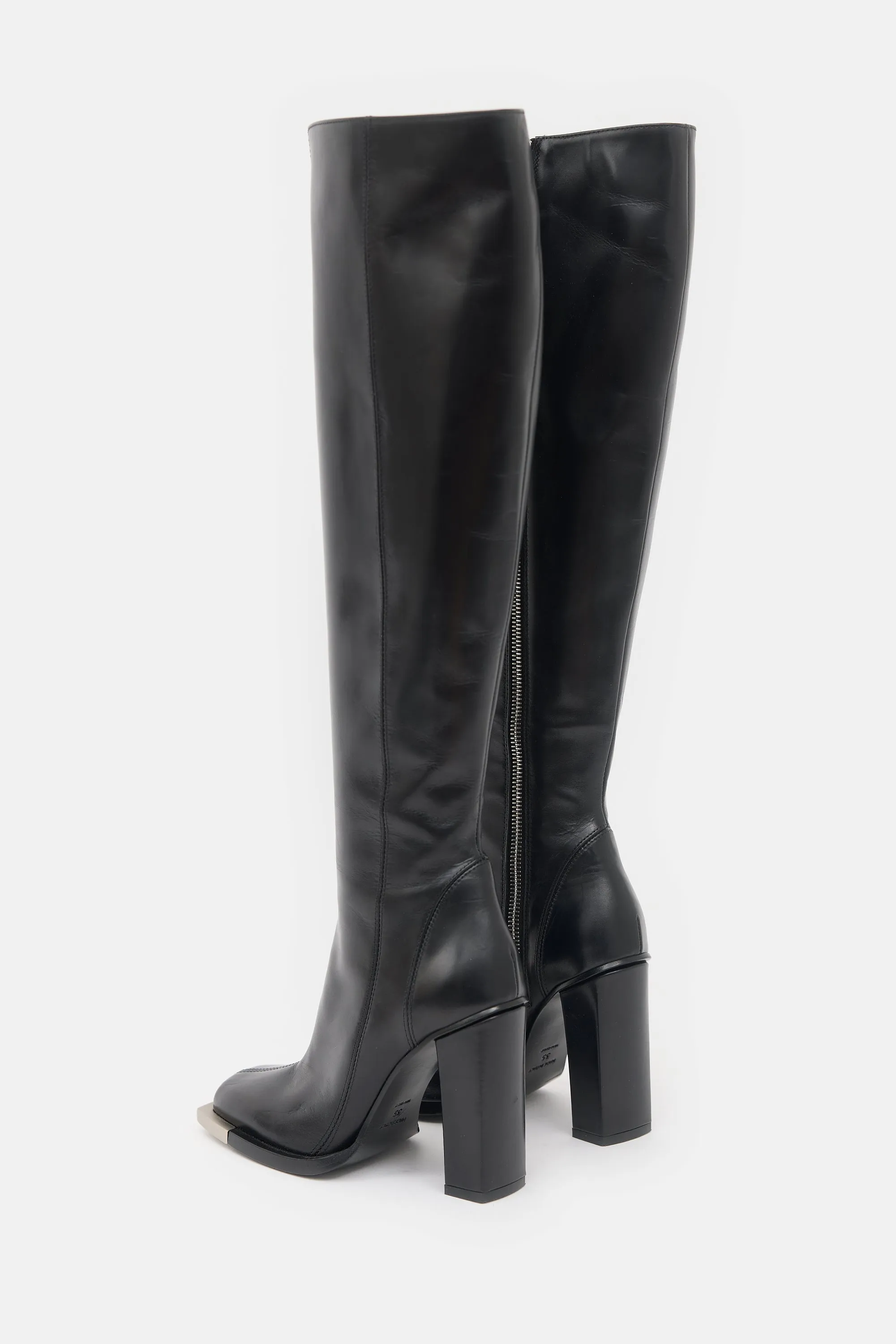 Leather Metal Tip Knee Boot sold by VSP Consignment product image thumbnail 4