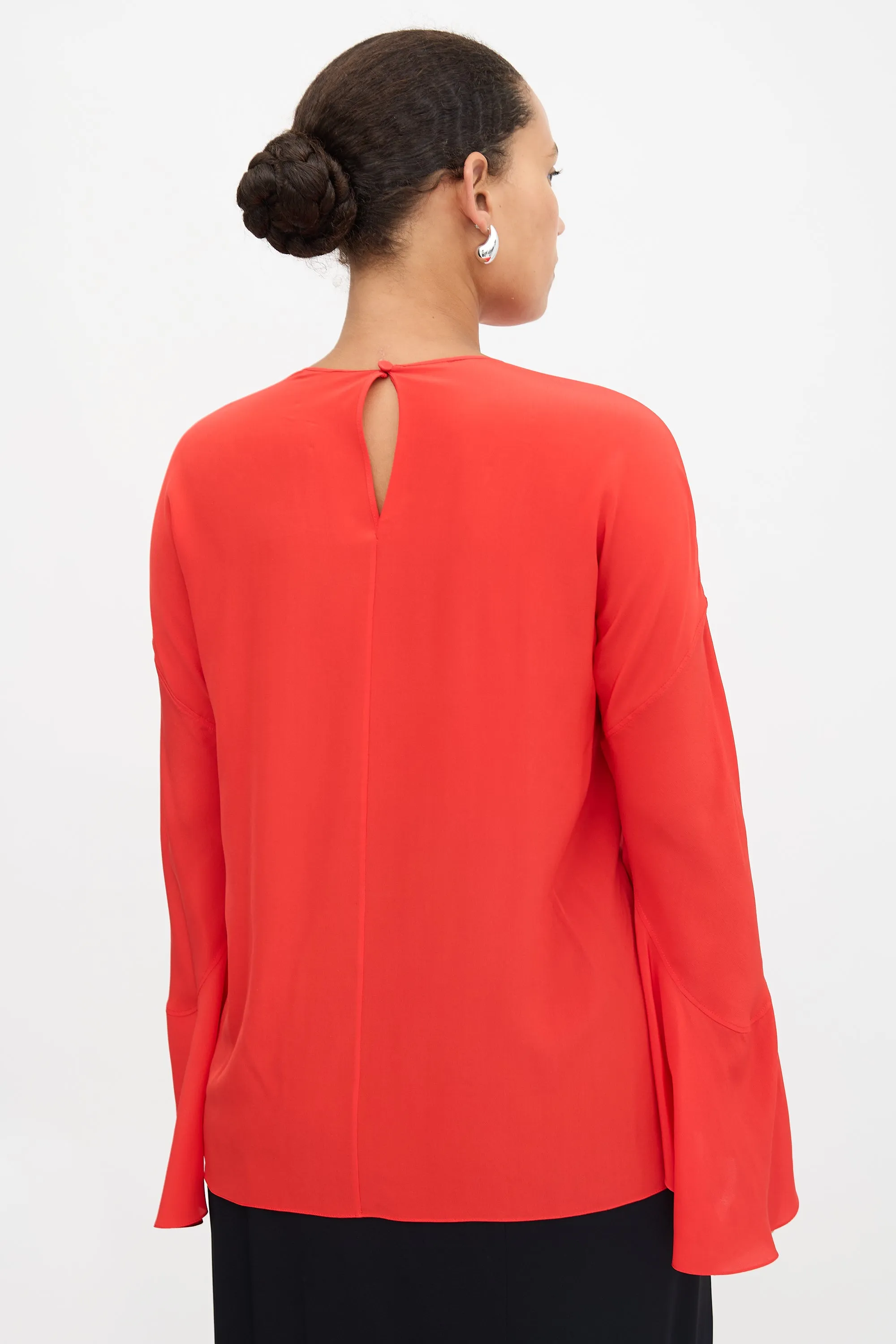 Silk Bell Sleeve Blouse sold by VSP Consignment product image thumbnail 4