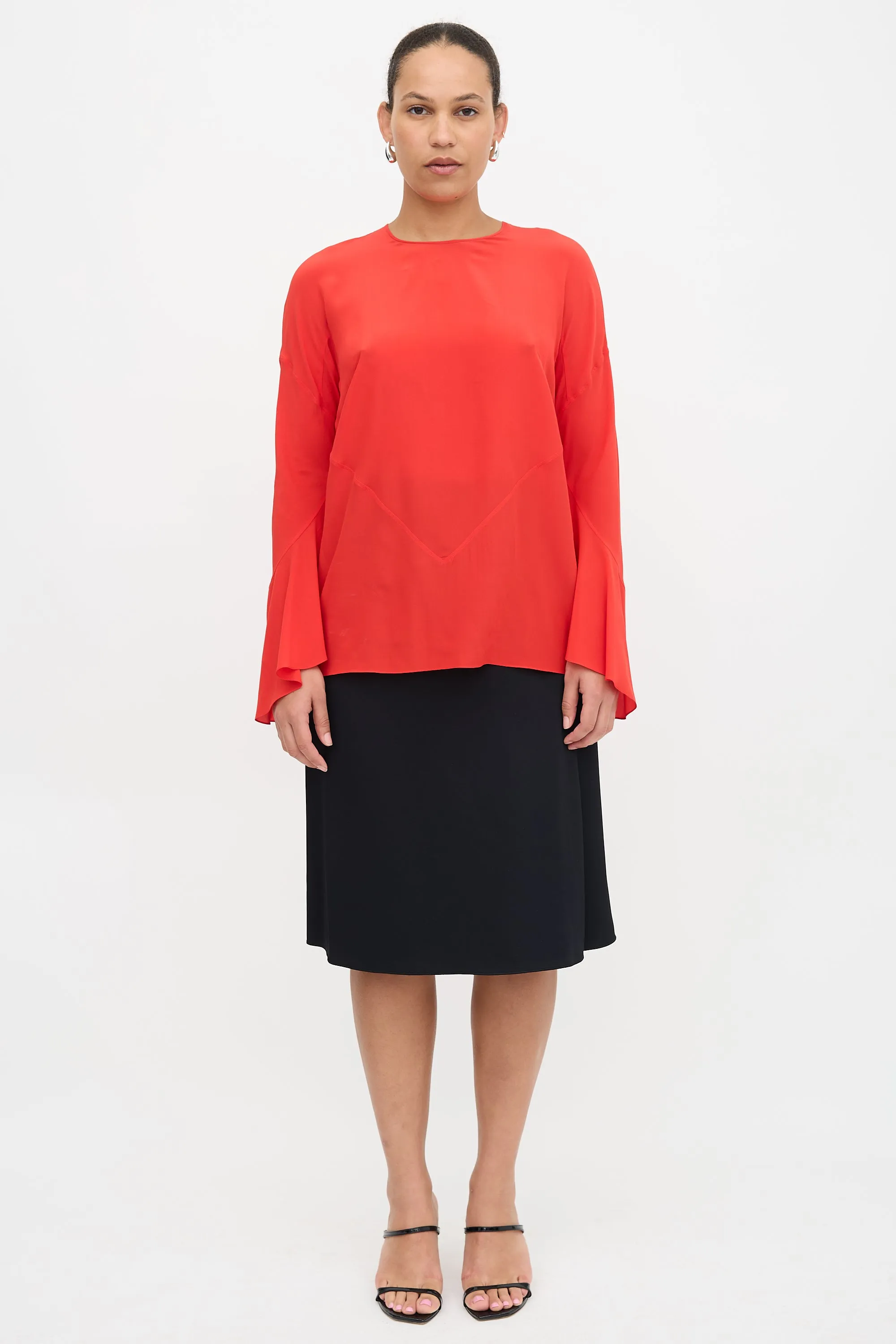 Silk Bell Sleeve Blouse sold by VSP Consignment product image thumbnail 2