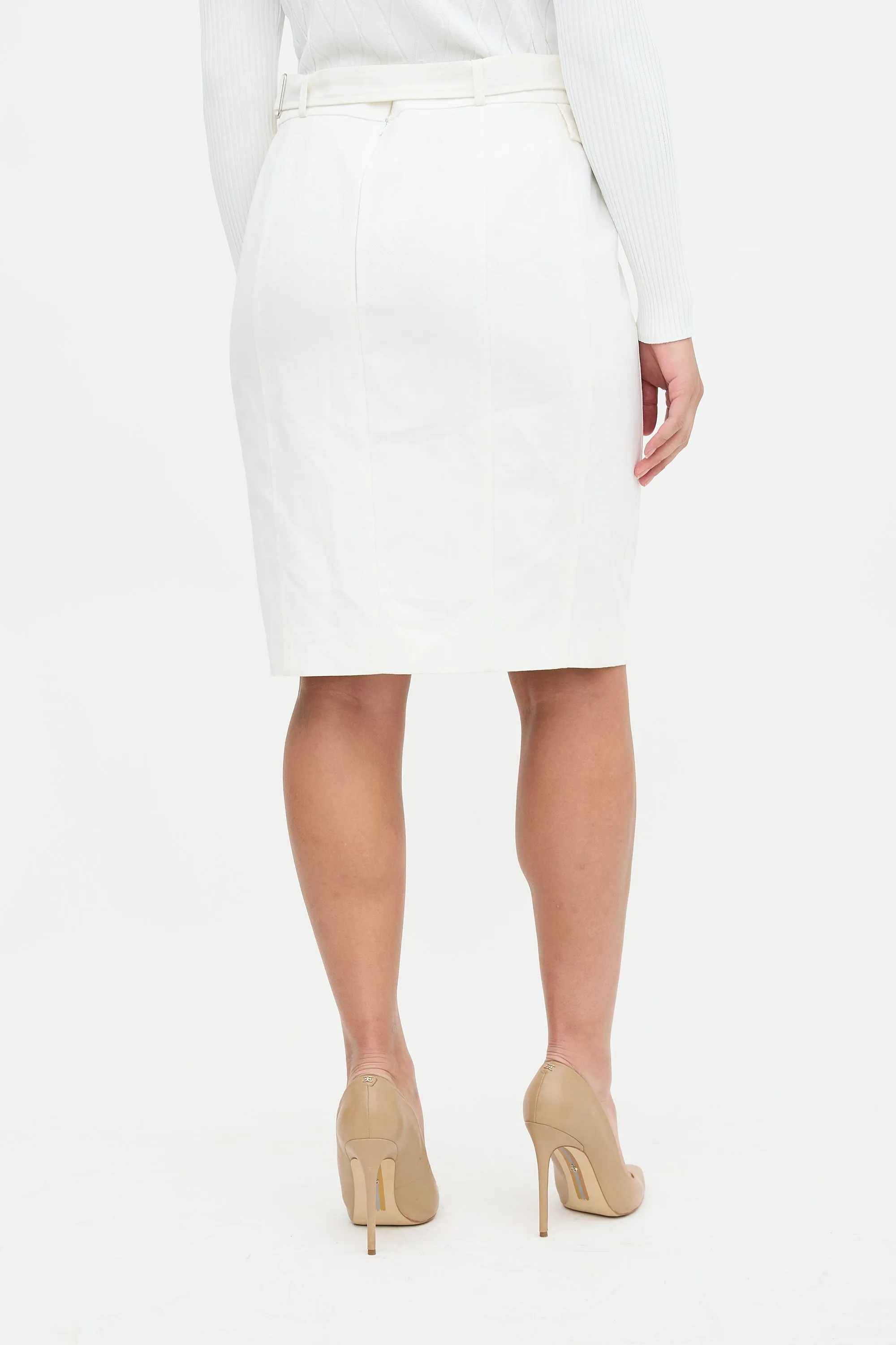 Linen Belted Midi Skirt sold by VSP Consignment product image thumbnail 4