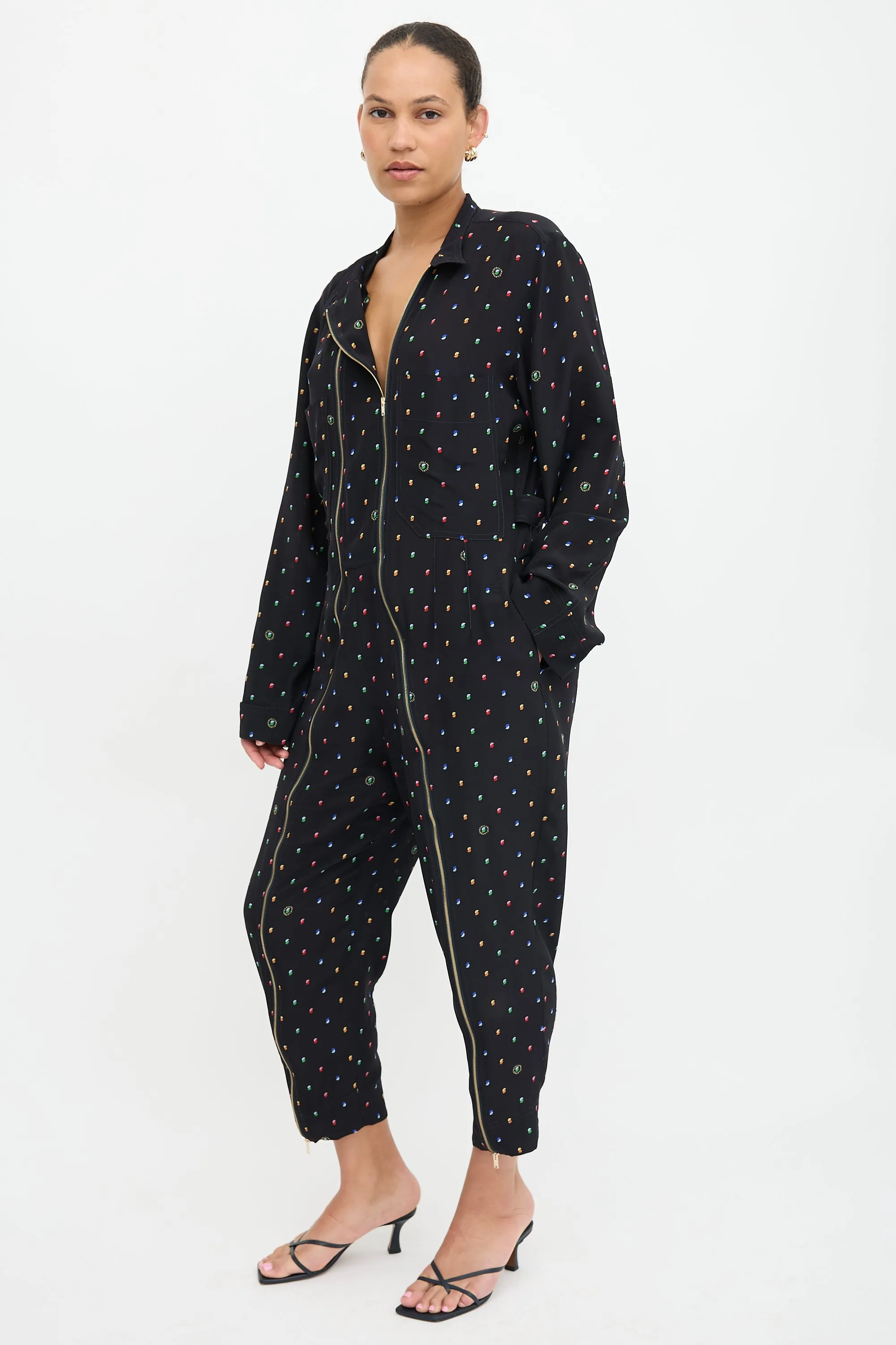 Silk Printed Zip Jumpsuit sold by VSP Consignment product image thumbnail 3